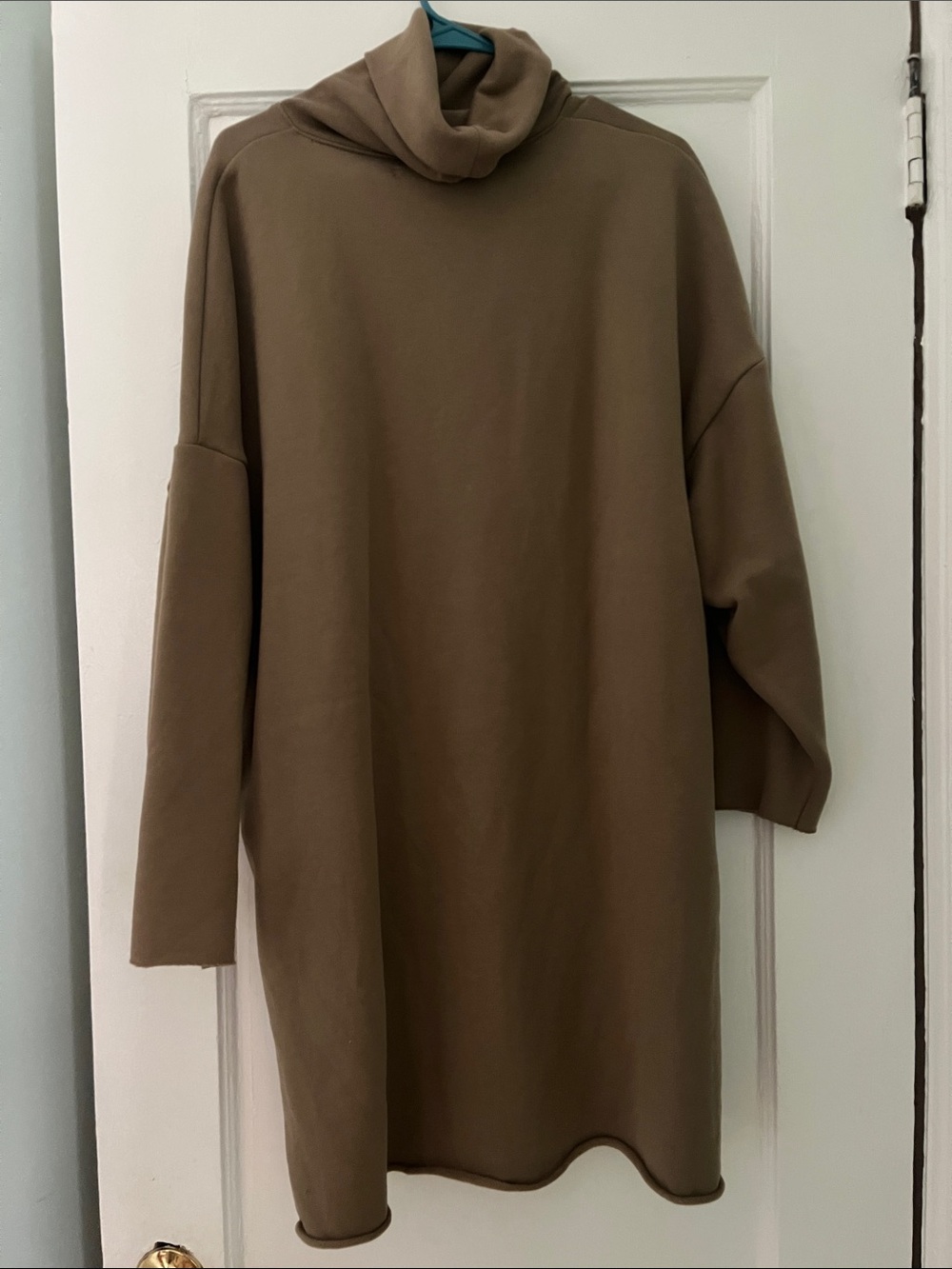 OAK + FORT Cream Turtleneck Sweater Dress